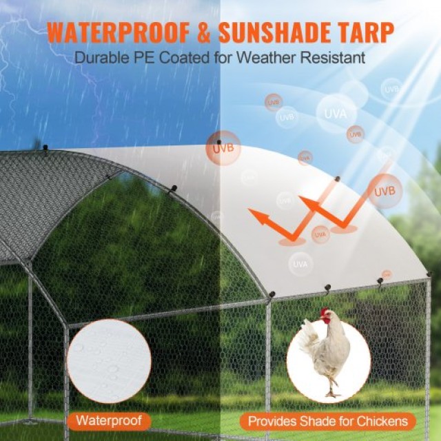 Μεταλλικό Κοτέτσι VEVOR 3x4m με Αδιάβροχη Κάλυψη και Κλείδωμα Ασφαλ...