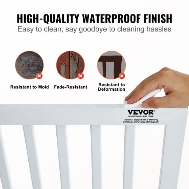 VEVOR  Πτυσσόμενη Λευκή Πύλη Κατοικίδιων 24x80.3 εκ.  KZDMZCWMBSMZLUM3SV0
