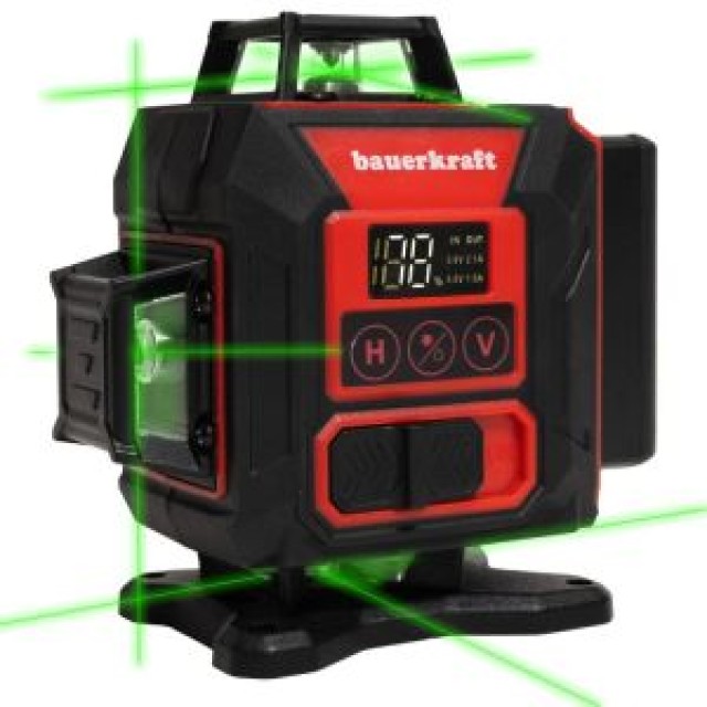 Multistore Επίπεδο laser επιπέδου πράσινο σταυροειδές laser 360° 4D...