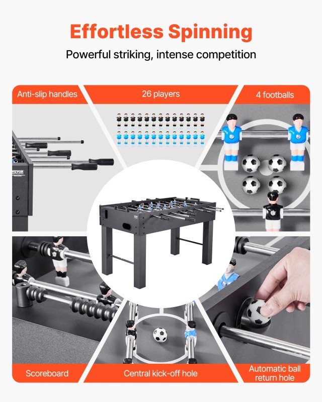 VEVOR Επιτραπέζιο Ποδοσφαιράκι, 137 cm, Ανθεκτικό & Εύκολη Συναρμολ...