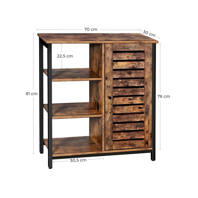 VASAGLE Βιομηχανικό Ντουλάπι Αποθήκευσης LOWELL 70x30x81.5cm με Ρυθμιζόμενα Ράφια και Πόδια LSC74BX