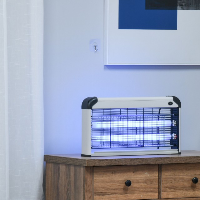 Outsunny Outsunny Outdoor and Indoor Insect Killer με λάμπα UV σκοτίας κουνουπιών για 60m², Electric Kunuto Killer 15W Grey 849-013SR