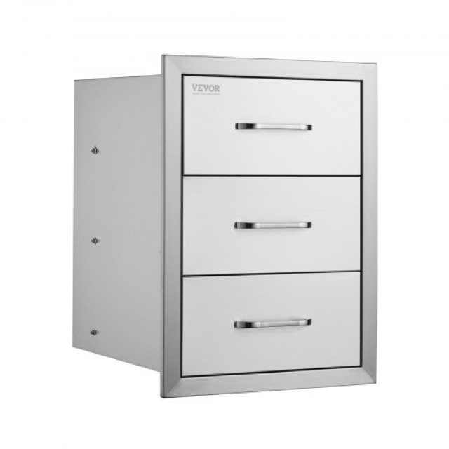 Συρτάρια Εξωτερικής Κουζίνας VEVOR 16 x 21.5 x 18, Τριπλά Συρτάρια BBQ για Εξωτερικές Κουζίνες  CTG16X22.3X180001V0
