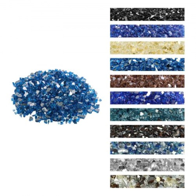 VEVOR Γυαλί για Τζάκι 1/2-Inch 10 LBS Πυρίμαχες Πέτρες - Pacific Bl...