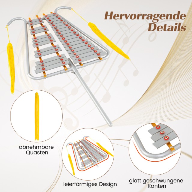 Costway 29-Νότων Γκλοκενσπίελ Από Αλουμίνιο με Ρυθμιζόμενη Λαβή MU1... Costway 29-Νότων Γκλοκενσπίελ Από Αλουμίνιο με Ρυθμιζόμενη Λαβή MU1...