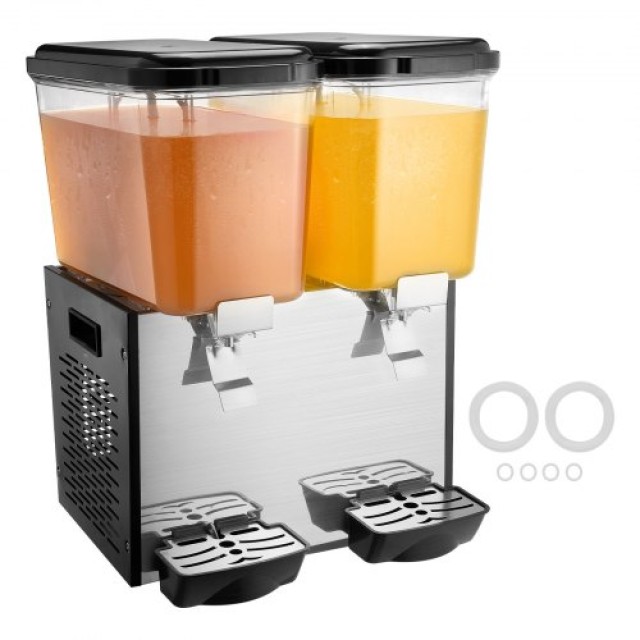 VEVOR  Εμπορικός Διανομέας Ποτών 18L x 2 Δεξαμενές Κρύου Χυμού SYYLJJBSJXS172LLCV2