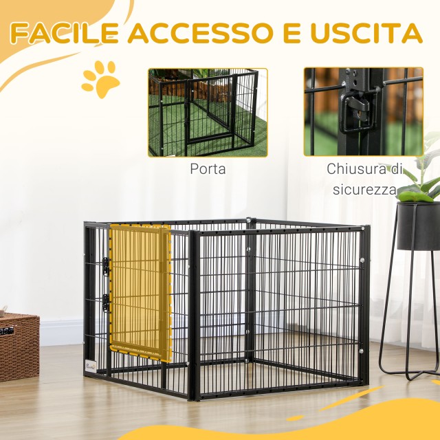 Παρκοκρέβατο PawHut Small Dog με 6 πάνελ για εξωτερικούς και εσωτερ...
