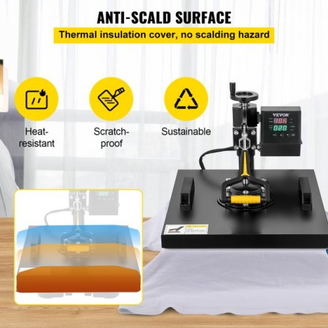 Μηχανή Θερμομεταφοράς VEVOR 15x15, 2IN1 για Μπλουζάκια & Καπέλα  DG...