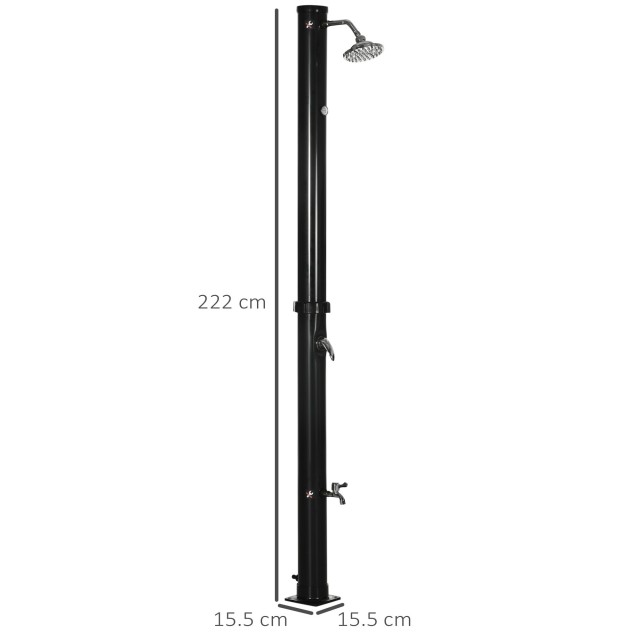 Outsunny Ηλιακό ντους 20L με κάτω βρύση και ρυθμιζόμενη θερμοκρασία...