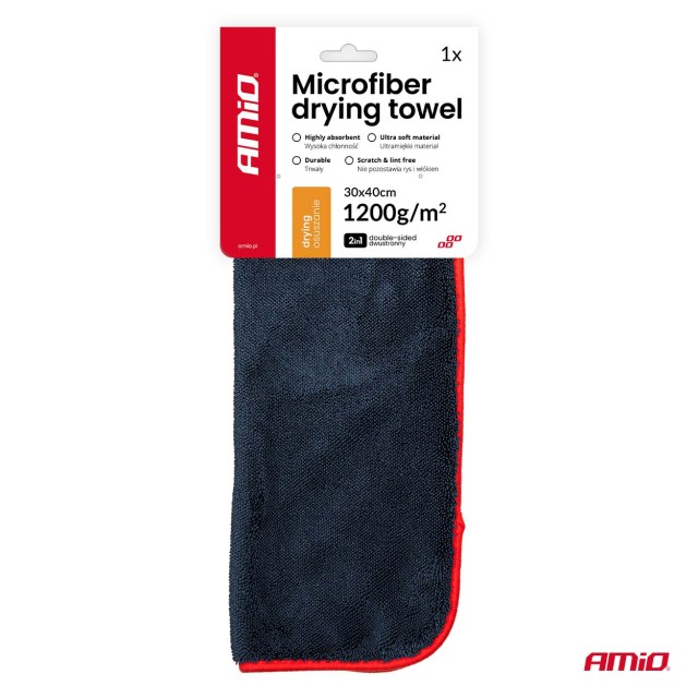 AMIO Πετσέτα στεγνώματος από μικροΐνες 1200gsm 30x40cm 04491 AMIO Πετσέτα στεγνώματος από μικροΐνες 1200gsm 30x40cm 04491