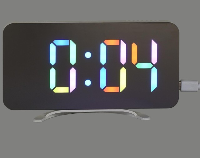 Ρολόι Ξυπνητήρι με Οθόνη LED  καθρέφτη RGB  15,8 x 1,3 x 7,8 cm HT0122 Be Mix