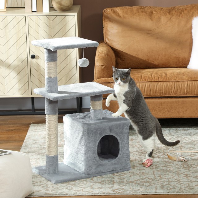 PawHut Ξύλινο Δέντρο Αναρρίχησης για Γάτες με Σπιτάκι, 2 Πλατφόρμες... PawHut Ξύλινο Δέντρο Αναρρίχησης για Γάτες με Σπιτάκι, 2 Πλατφόρμες...