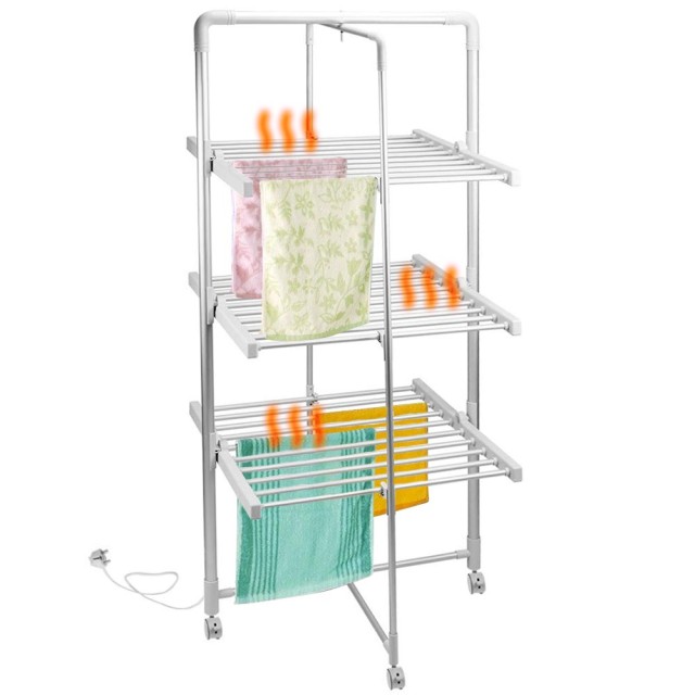 BAKAJI  Ηλεκτρική Πτυσσόμενη Απλώστρα Ρούχων Πύργος 300W Στεγνωτήρι...