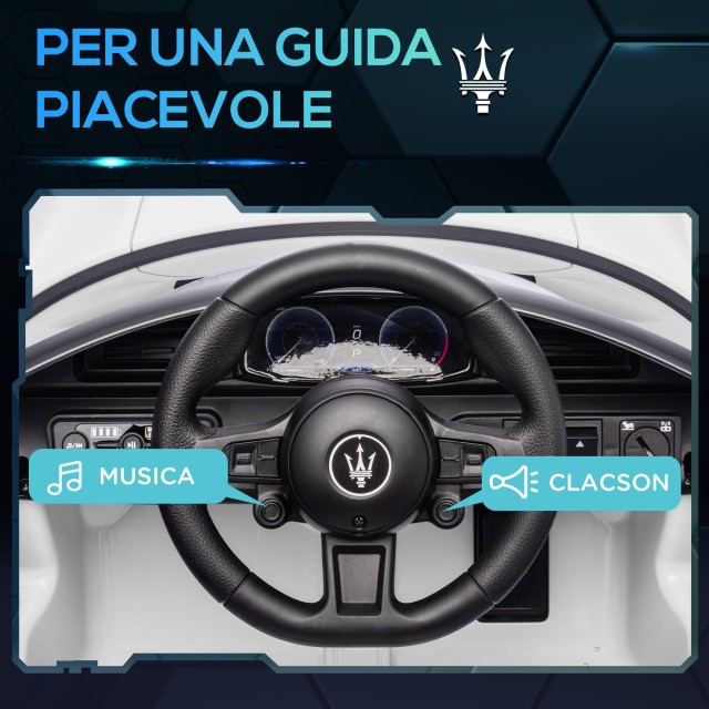 AIYAPLAY  Παιδικό Αυτοκίνητο Maserati MC20, Χειροκίνητη Οδήγηση, Τηλεχειριστήριο και LED Φώτα, Ηλικίες 3-6 Ετών, Λευκό  370-336V90WT