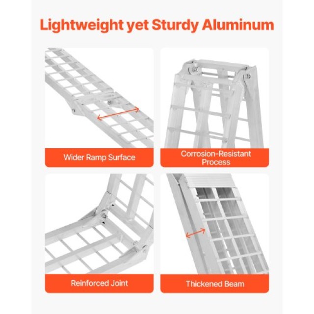 VEVOR 600 lbs Αλουμινένιες Ράμπες Φόρτωσης με Λαβές ZZGPDLZ600LBEZY...