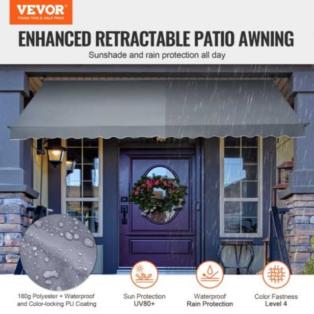 VEVOR  178x47 Τέντα Βεράντας Αναδιπλούμενη με Μανιβέλα SSSZYPHSLZS1...