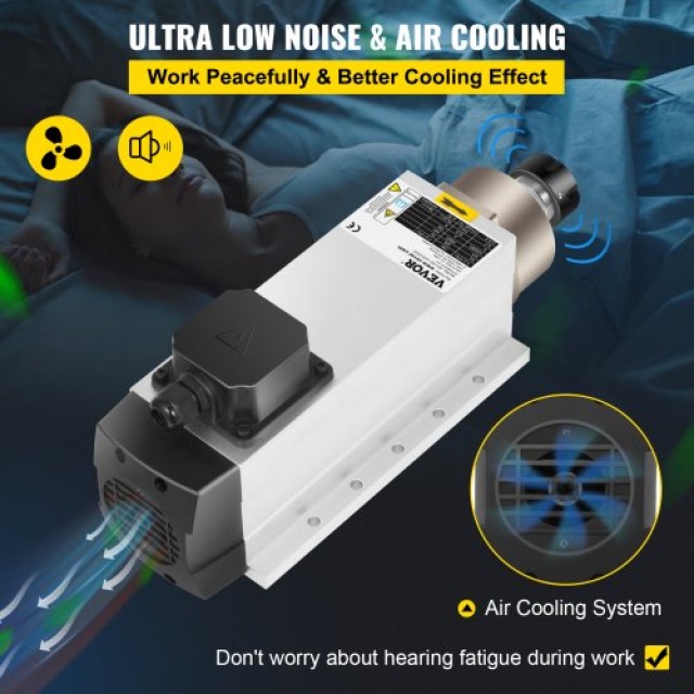VEVOR 4KW 2220V Αερόψυκτο Μοτέρ CNC ER25 για Χάραξη/Φρεζάρισμα  ER2... VEVOR 4KW 2220V Αερόψυκτο Μοτέρ CNC ER25 για Χάραξη/Φρεζάρισμα  ER2...