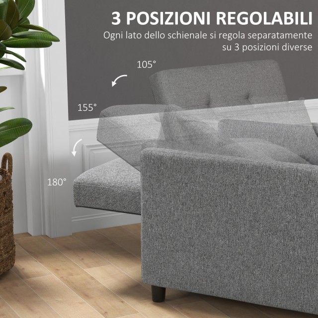 HOMCOM  Πολυθρόνα Κρεβάτι Μονή με 4 Ρόδες και Ρυθμιζόμενη Πλάτη και Μαξιλάρι, από Ύφασμα και Ξύλο, 69x82.5x84 εκ., Γκρι  839-026