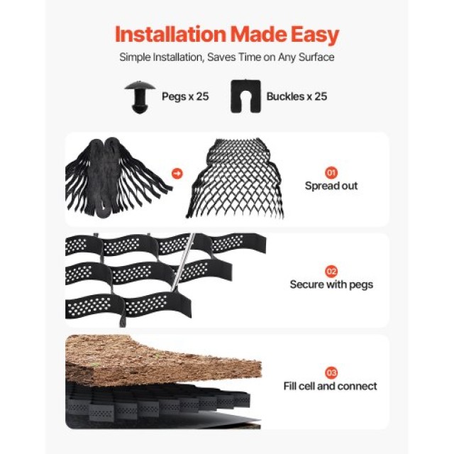 VEVOR Γεωκυψέλη 3 ιντσών 17.06x8.86FT για Χαλίκι JDWG3INCH179IELUT0...