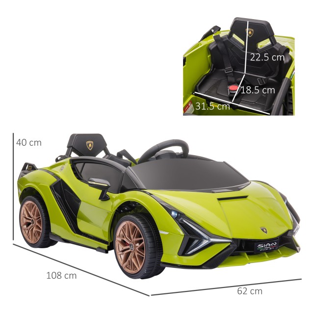 HOMCOM Ηλεκτρικό αυτοκίνητο για παιδιά Lamborghini Et? 3-5 ετών - Πράσινο 370-171V90GN