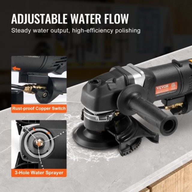 VEVOR Ηλεκτρικός Γυαλιστής Πέτρας 800W 4 με 6 Ταχύτητες & 7 Δίσκους...