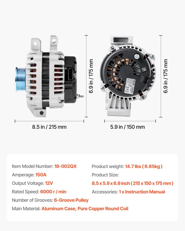 VEVOR Δυναμό Αυτοκινήτου για Chevy Trailblazer 4.2L & GMC Envoy 4.2...
