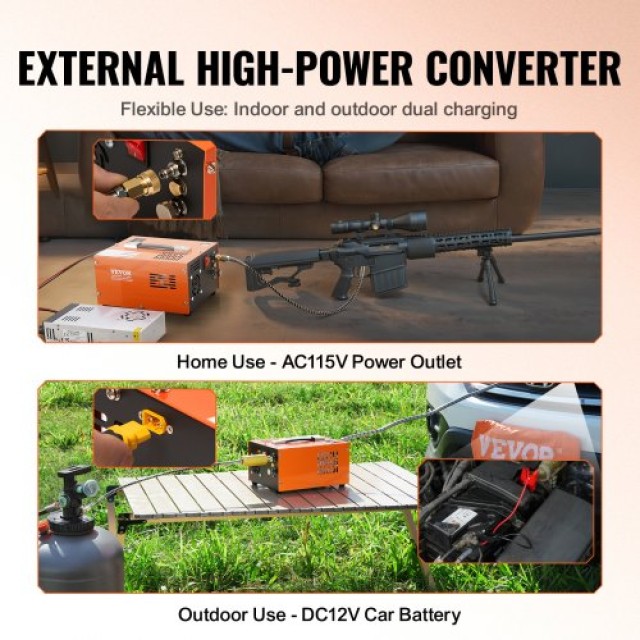 VEVOR  Συμπιεστής Αέρα PCP 4500PSI Μετατροπέας DC12V/AC230V Χειροκί...