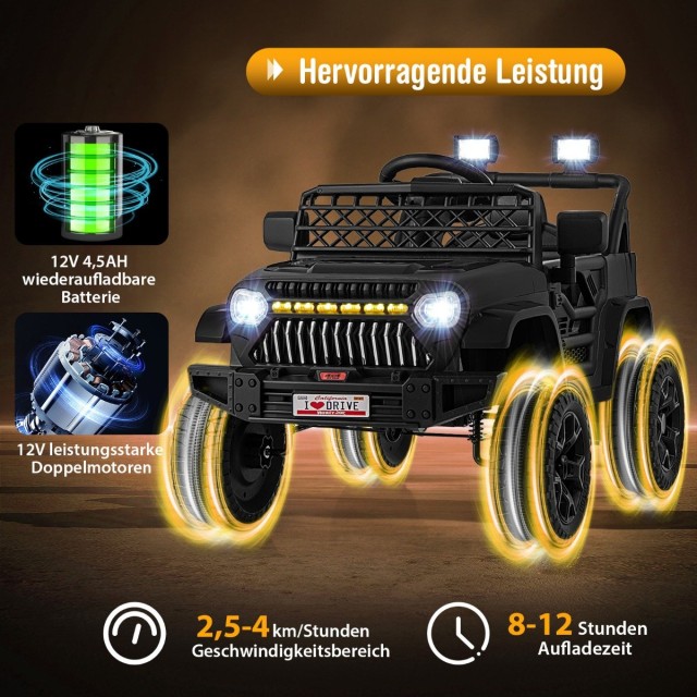 Costway  Ηλεκτρικό Παιδικό Όχημα Περιπέτειας με LED Φώτα και Μουσικ...