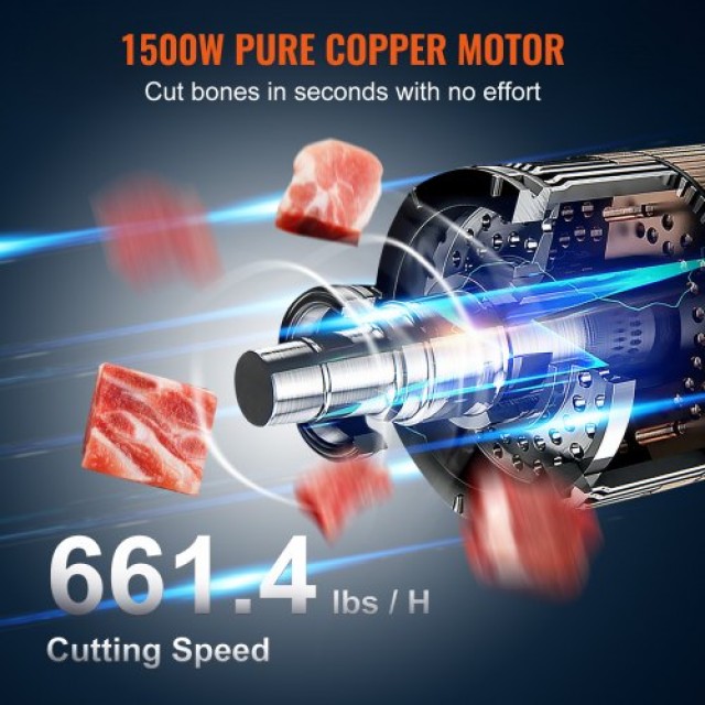 Επαγγελματικό Ηλεκτρικό Πριόνι Κρέατος 1500W VEVOR  TSJGJ1500W4202NX5V2