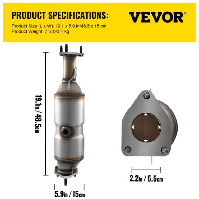 VEVOR Καταλύτης Υψηλής Ροής για Honda Accord 2003-2007 2.4L  CHZHQ03-07BTYG001V0