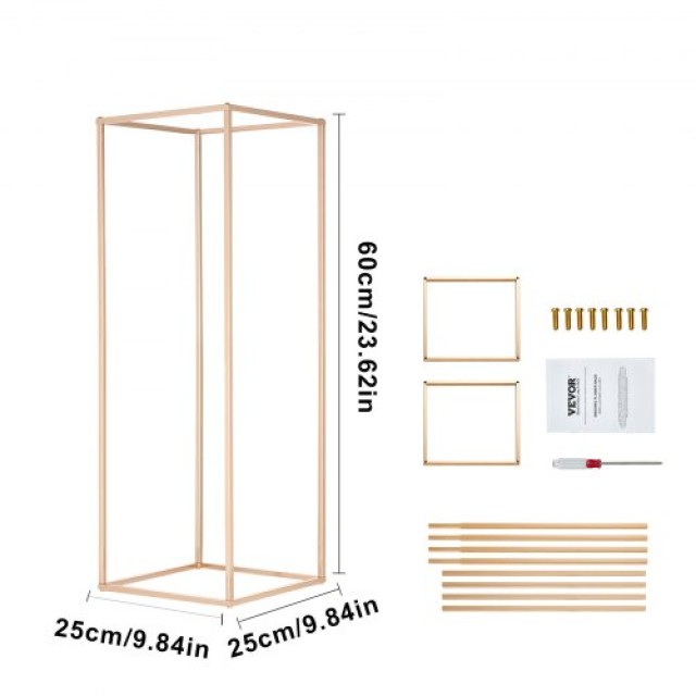 Βάσεις Λουλουδιών 80cm Χρυσές για Γάμο & Εκδηλώσεις (2 τεμ.)  HLHJL...