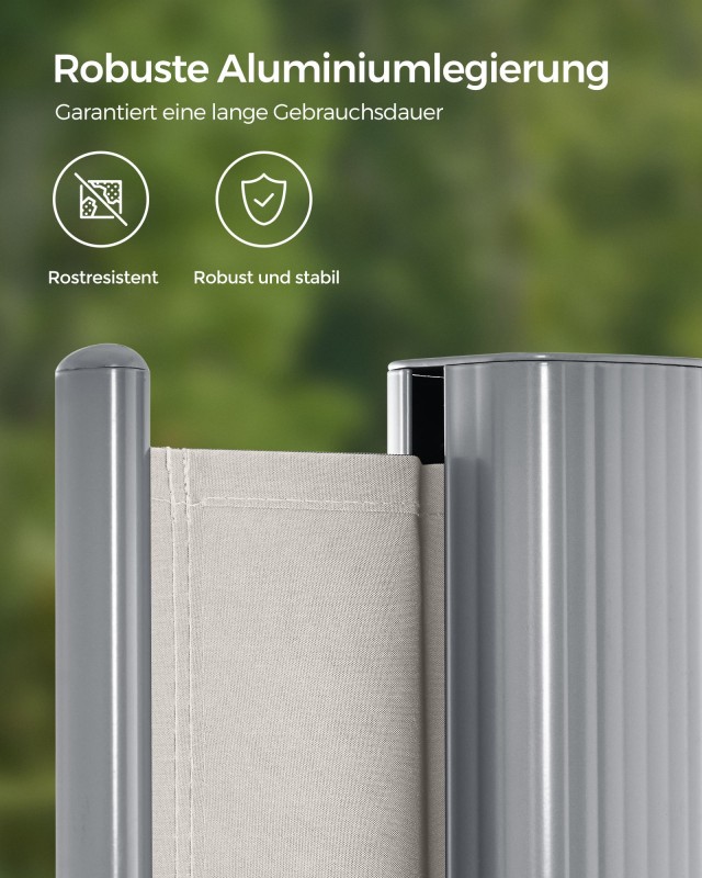 SONGMICS Πλαϊνό Ρολό Σκίασης Κήπου- Βεράντας  180 x 300 cm, Μπεζ, GSA180E 