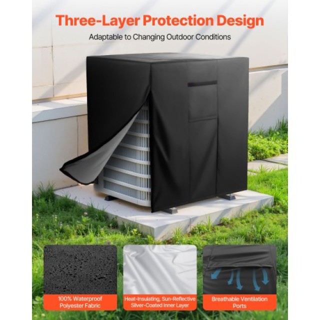 VEVOR Κάλυμμα Αir Conditioner Τριπλής Στρώσης 762x762x810 mm Αδιάβρ...