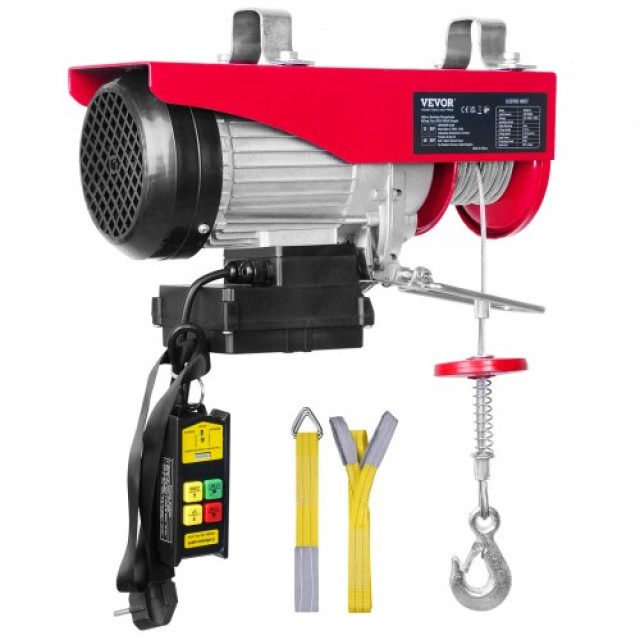 VEVOR  Ηλεκτρικός Γερανός 880lbs, 850W 220V με Ασύρματο Χειριστήριο, 40ft Ύψος Ανύψωσης, Χαλκός Κινητήρας DDG880LBS21FT9C4WV2