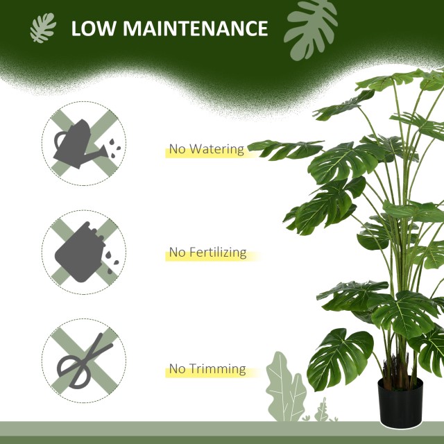HOMCOM Τεχνητό φυτό Monstera Ύψος 180 cm για εσωτερική και εξωτερική χρήση με γλάστρα 830-800V01GN
