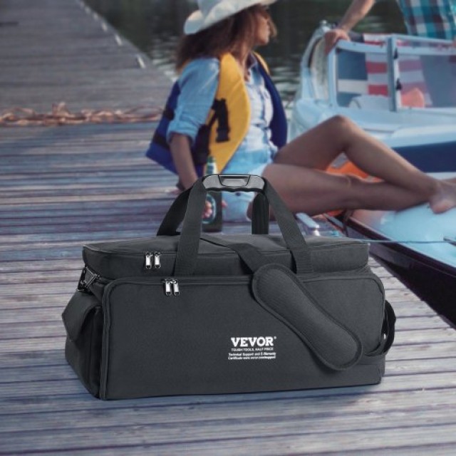 VEVOR  Τσάντα DJ Καλωδίων, Υφασμα 1200D Oxford, Τσάντα DJ με 9 Αποσπώμενα Διαχωριστικά, Λουρί Ώμου 4.92 ft, Πλαστική Βάση, 23.6 x 11.8 x 12.7 in για DJ Εξοπλισμό DJSNB1200DNJTF6JEV0