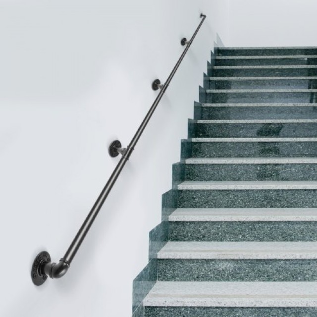 VEVOR Χειρολισθήρας Σκάλας 13FT, 440LBS, Βιομηχανικός Χειρολισθήρας από Χάλυβα για Εσωτερικό/Εξωτερικό Χώρο  TZBGSLTFSGY13YH9HV0