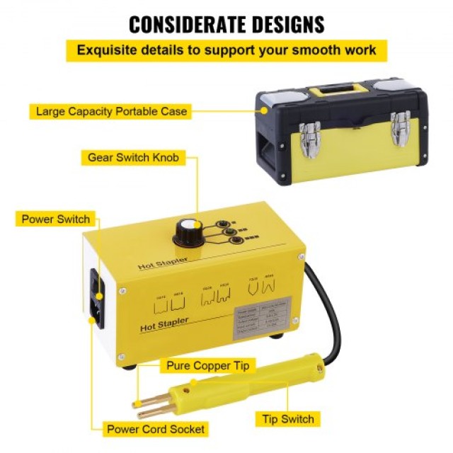 Συγκολλητής Πλαστικών VEVOR 220V με 600 Συνδετήρες και 3 Ρυθμίσεις Θερμότητας  SLHJJGJX000000001V2