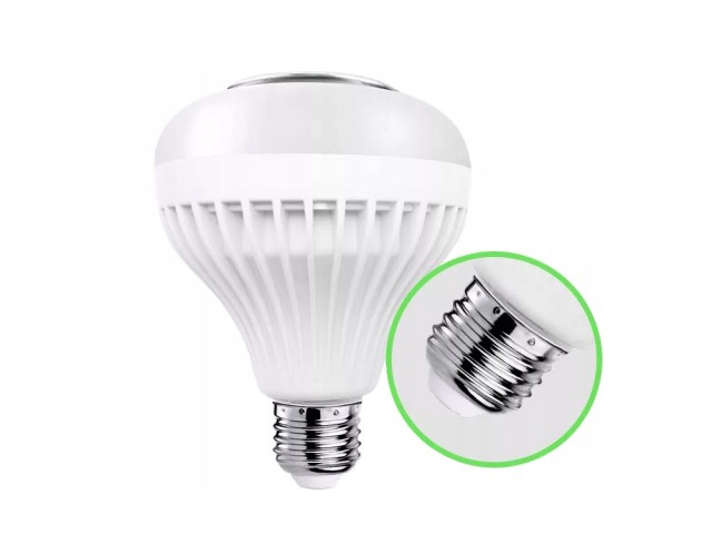 Verk Group Λαμπτήρας Ηχείο LED Χρώματος E27 με Bluetooth και Τηλεχε...