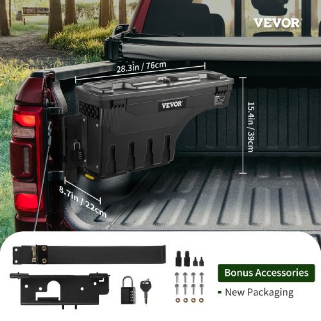VEVOR Κουτί Αποθήκευσης Φορτηγού, Συμβατό με Dodge Ram 1500 2019-2021, Μαύρο  KCLJGDODGERAMACUNV0