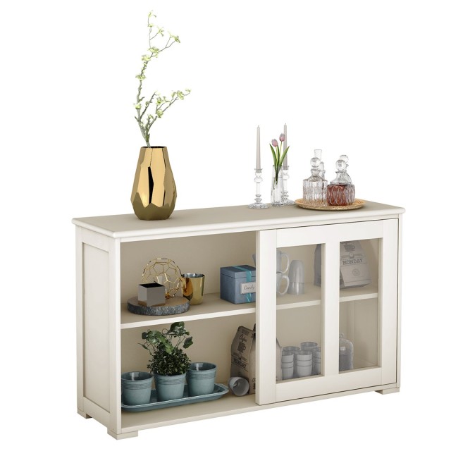 Costway  Πολυλειτουργικό Sideboard με Συρόμενες Πόρτες Ασφαλείας κα...