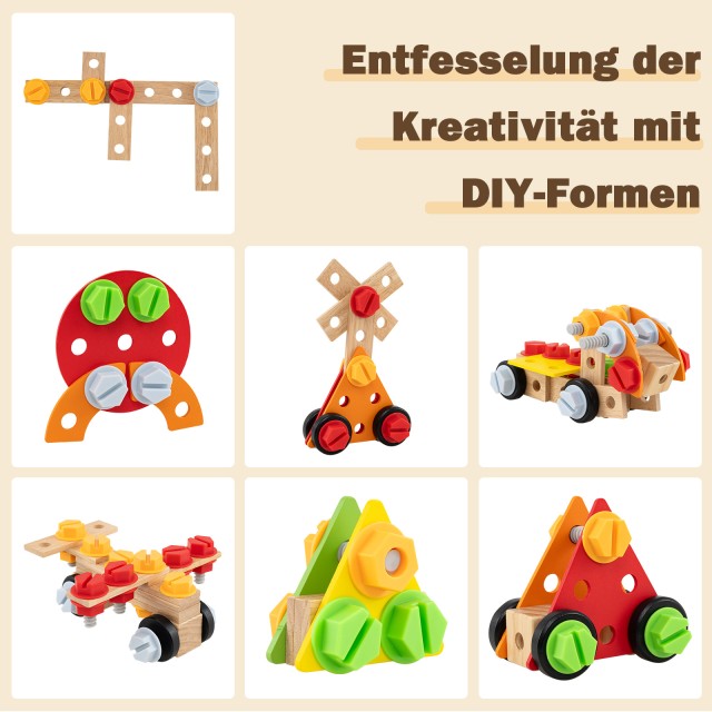 Costway Ξύλινος Πάγκος Εργαλείων Παιδικός με Πίνακα και DIY Σετ Αξε...