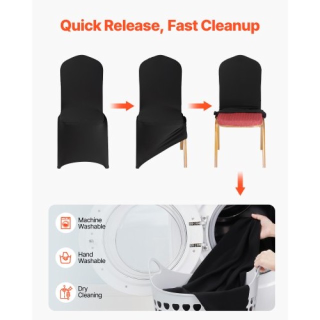 VEVOR Μαύρα Καλύμματα Καρεκλών 100 τμχ, Ελαστικά Καλύμματα Πολυεστε... VEVOR Μαύρα Καλύμματα Καρεκλών 100 τμχ, Ελαστικά Καλύμματα Πολυεστε...