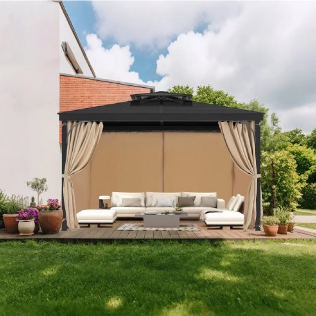 VEVOR Αδιάβροχες Κουρτίνες Κιόσκι 3x3m Χακί SMLTCL10FT10EG66KV0