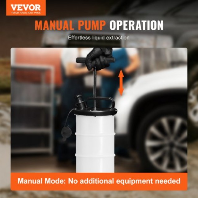 VEVOR Εξολκέας Υγρών 6.5L, Χειροκίνητη Αντλία Αλλαγής Λαδιού για Αυ...