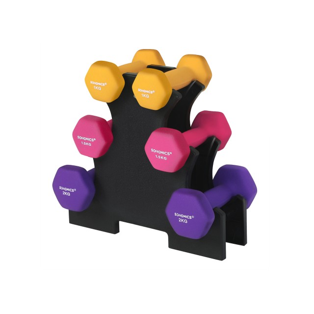 SONGMICS Σετ Εξαγωνικών Αλτήρων με Βάση 1kg, 1.5kg και 2kg –SYL609B02 