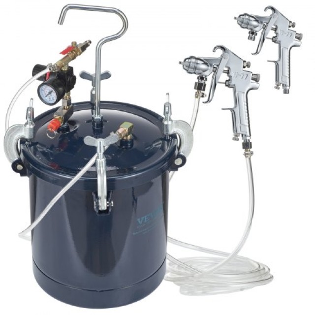 Δοχείο Πίεσης Βαφής VEVOR 10L με 2 Πιστόλια & 2 Μπεκ  PQ10L15MM40MM6P5YV0