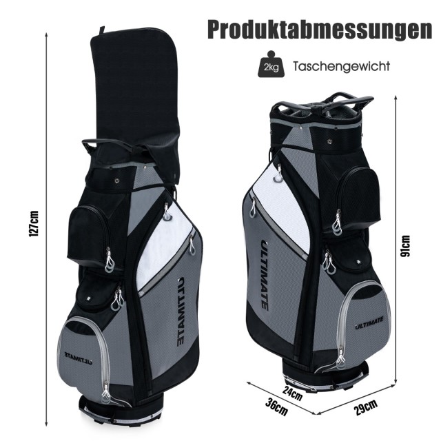 Costway Ελαφριά και Ανθεκτική Γκολφ Τσάντα με 14 Διαχωριστικά και Α...
