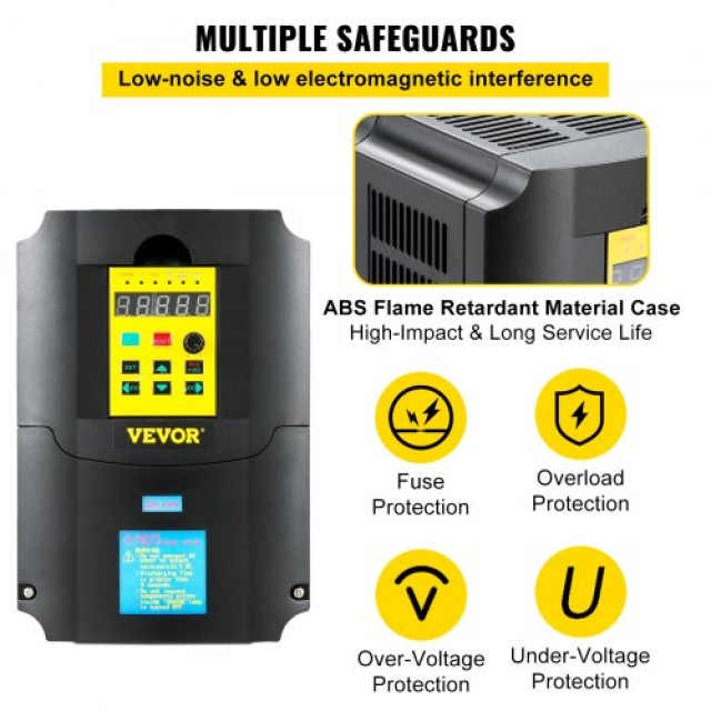 VEVOR Μετατροπέας Συχνότητας 4KW, 220V, 5.5HP για Έλεγχο Ταχύτητας Κινητήρα  BPQDXN4KW220V8MZPV7