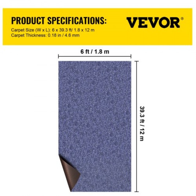 VEVOR Γκρι Θαλάσσιο Χαλί 6x39.3ft για Εξωτερικό Κατάστρωμα Πατιό JZ...